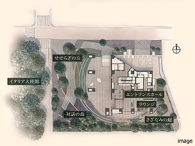 1階平面イメージイラスト｜ザ・パークハウス三田タワー